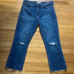 Madewell NWT 10” High Riser Demi Boot with destroy details. Size 31
